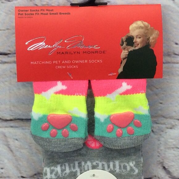 Marilyn Monroe Matching Pet/Owner Low Cut Socks Happy Hour Womens O/S Small Dog - Picture 4 of 6